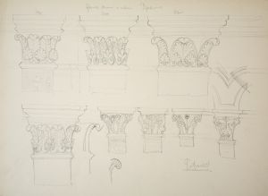 MUO-044809/14: Crtež kapitela u đakovačkoj katedrali: arhitektonski crtež