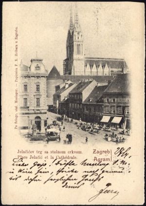 MUO-021437/15: Zagreb - Jelačićev trg s Katedralom : Zagreb - Jelačić Square with Cathedral: razglednica