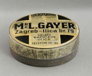 MUO-044635: Ljekarna L. Gayer: kutija za lijek