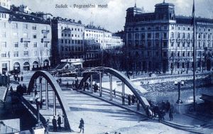 MUO-042494: Sušak (Rijeka) - Pogranični most i hotel Kontinental: razglednica