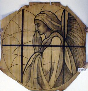 MUO-029137: Anđeo, Salezijanci: nacrt za vitraj