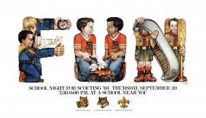 MUO-018422: School night for scouting '84: plakat