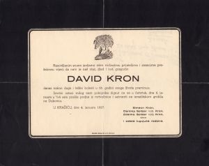 MUO-023288: David Kron: osmrtnica