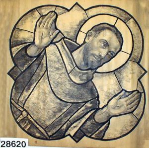 MUO-028620: Sv. Franjo Asiški: nacrt za vitraj