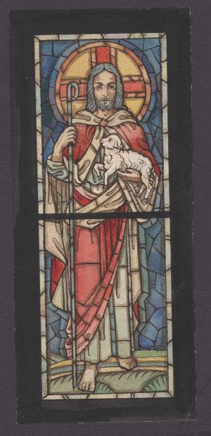 MUO-031575: Krist  pastir: skica za vitraj