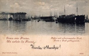 MUO-032382: Rijeka - Panorama s mora: razglednica