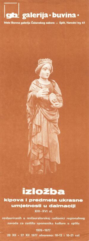 MUO-027616: Izložba kipova i predmeta ukrasne umjetnosti u Dalmaciji XIII-XVI st: plakat