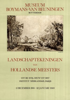 MUO-022107: LANDSCHAPTEKENINGEN VAN HOLLANDSE MEESTERS: plakat