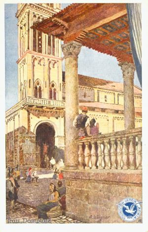 MUO-049389: Trogir - Pogled na katedralu: razglednica