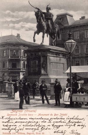MUO-037142: Zagreb - Jelačićev spomenik: razglednica