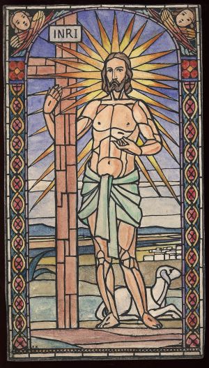 MUO-031480: Isus drži svoj križ: skica za vitraj