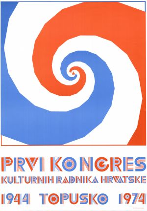 MUO-027324/02: Prvi kongres kulturnih radnika Hrvatske, Topusko 1944 - 1974: plakat