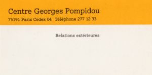 MUO-023560/24: Centre Georges Pompidou: posjetnica