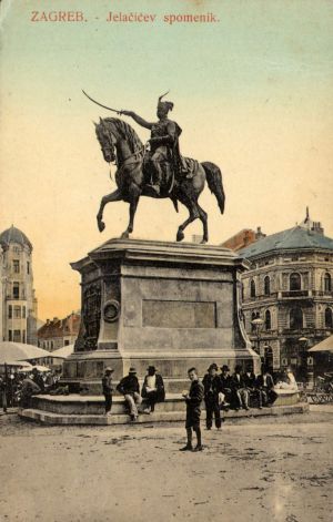 MUO-037174: Zagreb - Jelačićev spomenik: razglednica