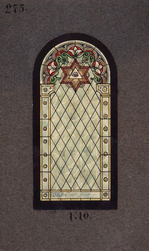 MUO-036190: crkveni prozor- sinagoga: skica za vitraj