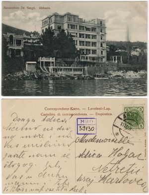 MUO-039130: Opatija - Sanatorium Dr. Szego: razglednica