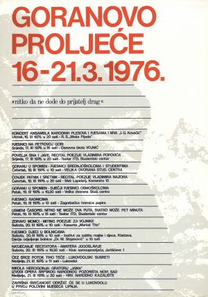 MUO-045728: GORANOVO PROLJEĆE 16-21.3.1976.: plakat