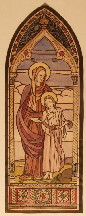 MUO-031477: Sv. Ana i Bogorodica kao dijete: skica za vitraj