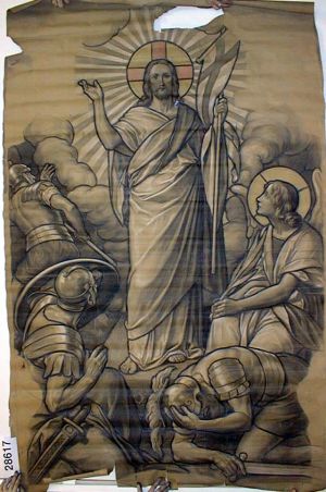 MUO-028617: Uskrsnuće Isusovo: nacrt za vitraj