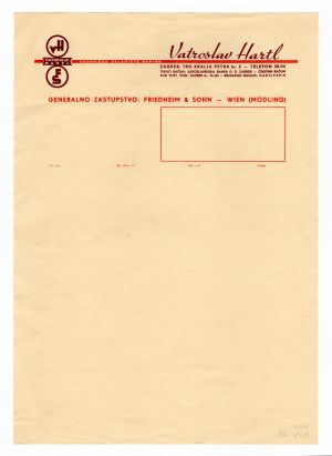 MUO-008307/27: Vatroslav Hartl: listovni papir