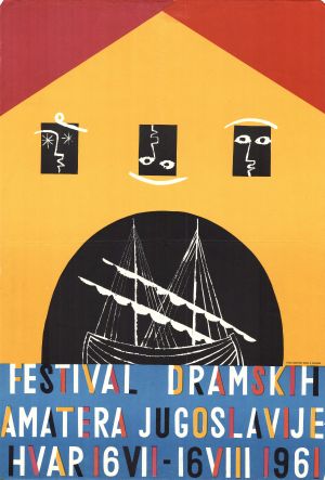 MUO-027590: Festival dramskih amatera Jugoslavije, Hvar 1961: plakat