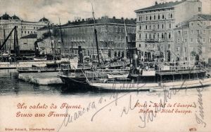 MUO-021436/03: Rijeka - Luka i Hotel Europa Riva Szapary: razglednica