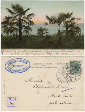 MUO-039111: Opatija - Obala s palmama: razglednica