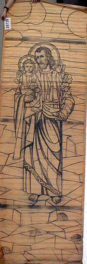 MUO-028739: Sv. Josip s Isusom: nacrt za vitraj