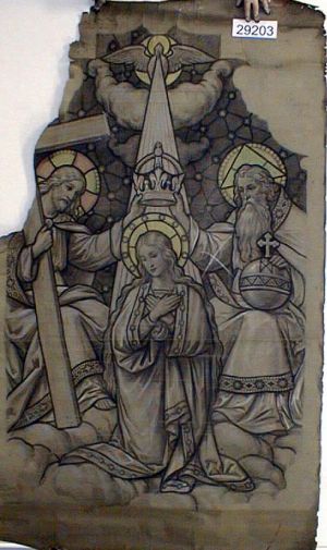 MUO-029203: Krunjenje Marije: nacrt za vitraj
