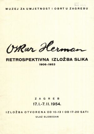 MUO-010371/02: Oskar Herman retrospektivna izložba slika 1906-1953: plakat