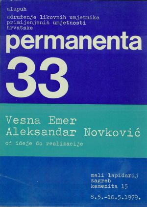 MUO-046682: Permanenta 33 - Vesna Emer, A. Novković: katalog izložbe