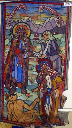 MUO-029147: sv.Kuzma i Damjan: nacrt za vitraj