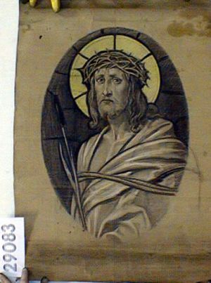 MUO-029083: Isus s krunom, Ecce homo: nacrt za vitraj