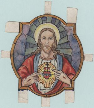 MUO-034625: Srce Isusovo: skica za vitraj