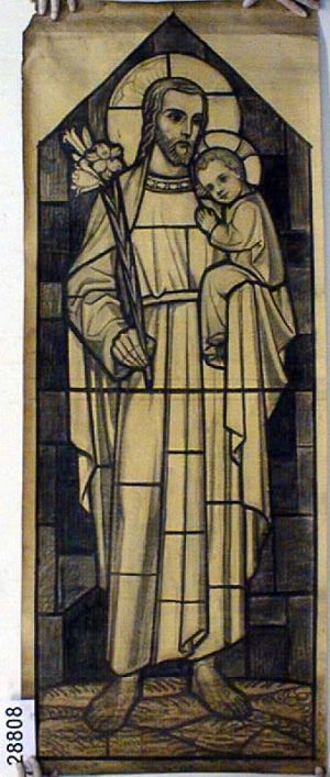 MUO-028808: sv.Josip i Isus: nacrt za vitraj