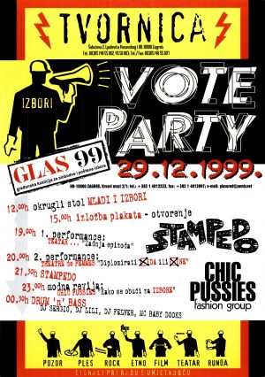 MUO-030721: Glas 99 Vote Party: plakat