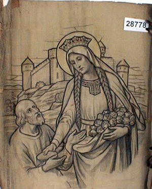 MUO-028778: Sv. Elizabeta: nacrt za vitraj