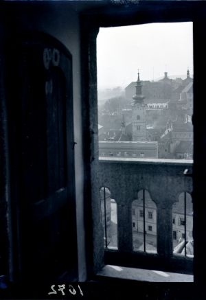 MUO-041433: Pogled s tornja zagrebačke katedrale: negativ