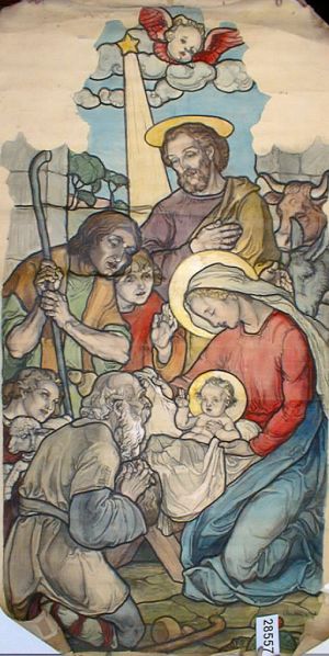 MUO-028557: Rođenje Isusovo: nacrt za vitraj