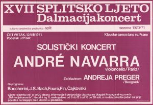MUO-028156: XVII splitsko ljeto: solistički koncert Andre Navarra: plakat