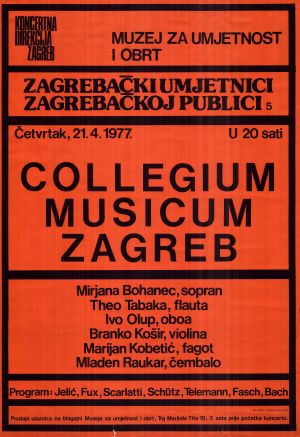 MUO-022492: COLLEGIUM MUSICUM ZAGREB: plakat