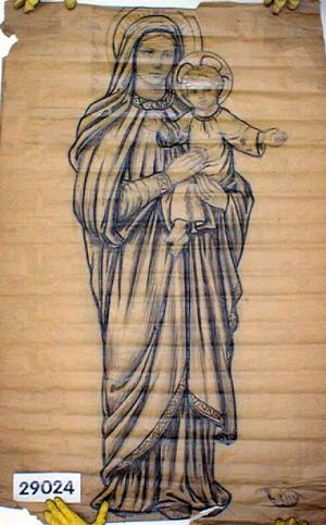 MUO-029024/01: Majka B. s Isusom: nacrt za vitraj