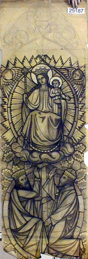 MUO-029187/01: Marija s Isusom i svecima: nacrt za vitraj
