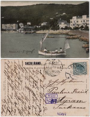 MUO-042887: Opatija - Panorama s čamcem: razglednica