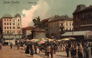 MUO-037175: Zagreb - Jelačićev trg: razglednica