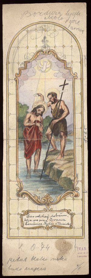 MUO-031566: Krštenje Isusa: skica za vitraj