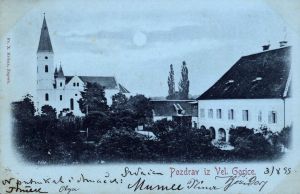 MUO-044321: Velika Gorica; pogled na crkvu Navještenja Blažene djevice Marije: razglednica
