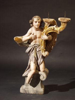 MUO-016140: Anđeo lučonoša: kip : svijećnjak - figura