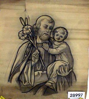MUO-028997: sv.Josip s Isusom: nacrt za vitraj