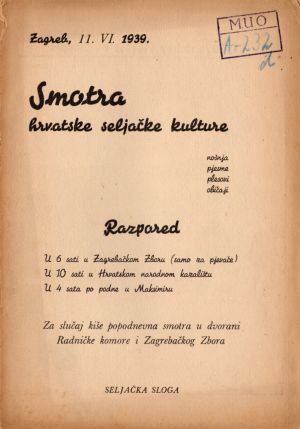 MUO-021064: Smotra hrvatske seljačke kulture Zagreb: katalog